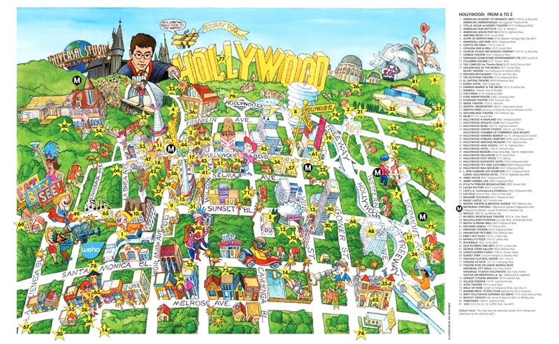 hollywood tourist map